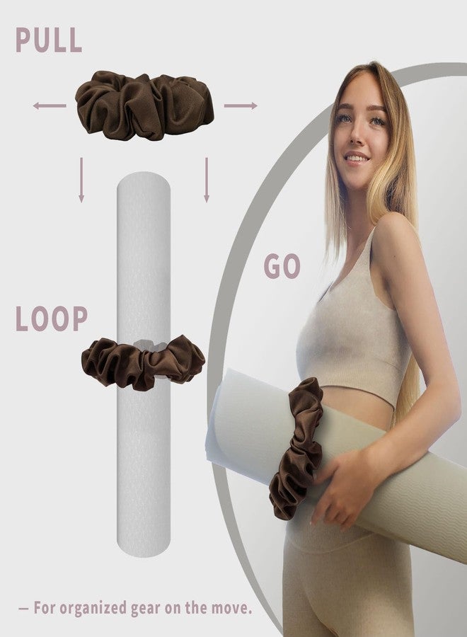 NYTERRAX Yoga Mat Scrunchie – Stylish Yoga Mat Strap – Stretch-Fit for All Standard Mats – Lightweight, Travel-Friendly(Mat Excl.) (Brown) - Image 3