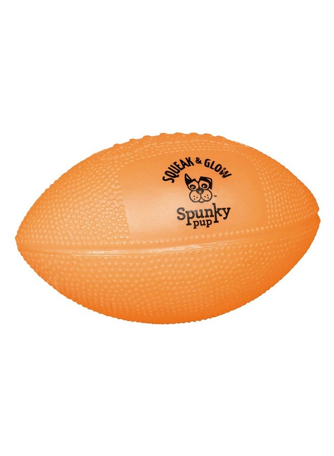 Spunky pup Spunky pup Squeak & Glow in the Dark Football Dog Toy | Non Toxic Day & Night Toss Footballs for Dogs | Indoor & Outdoor Active Fetch Play | Durable Waterproof & Floats | Assorted Colors  - Image 1