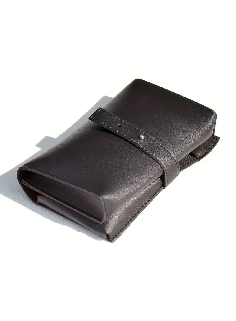 حقيبة تنظيم سماعات USB قابلة للقلب من جلد PU صلب لتخزين كابلات البيانات سعة كبيرة لمستلزمات السفر - Image 5