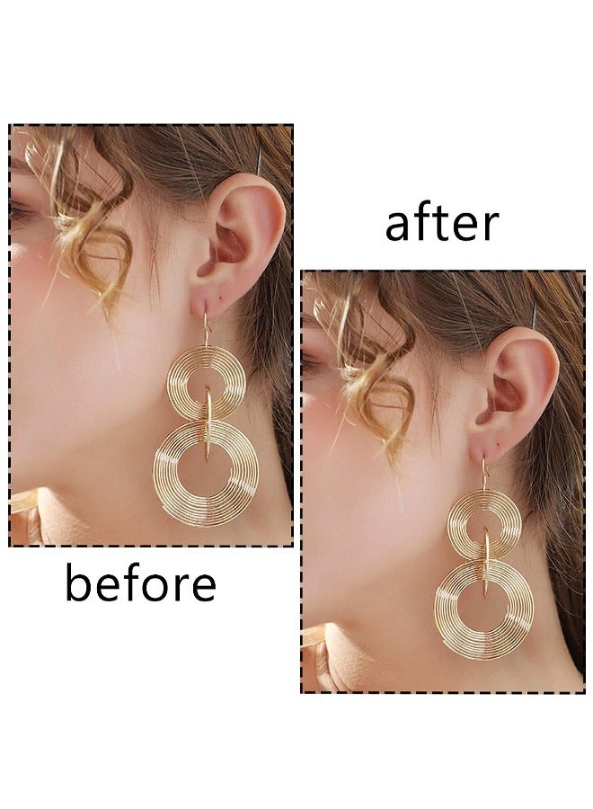 ملصقات أقراط من 300 رطل، ملصقات أذنين لأذن الأذن للأقراط الثقيلة، ملصقات واقيات دعم الأقراط، ملصقات لتثبيت الأقراط الكبيرة، ملصقات لتوفير شحمة الأذن (30 ورقة، شفاف) - Image 4