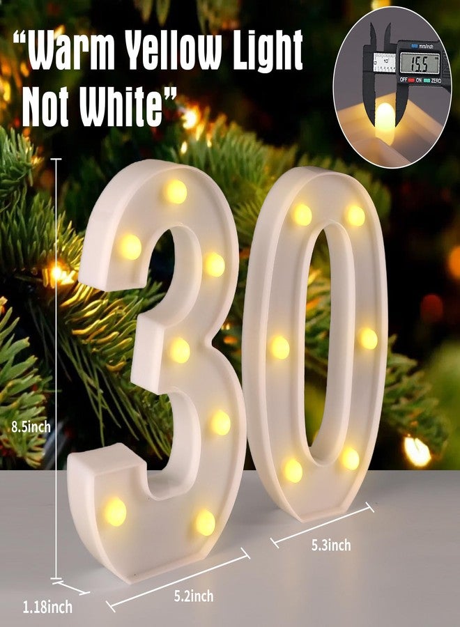funsky 30th Birthday Decorations for Her Him,30th Birthday Centerpieces Table Decorations for Women Men,Light Up Numbers 30 Sign for Party Backdrop Wall Decor for 30th Wedding Anniversary Decorations - Image 2