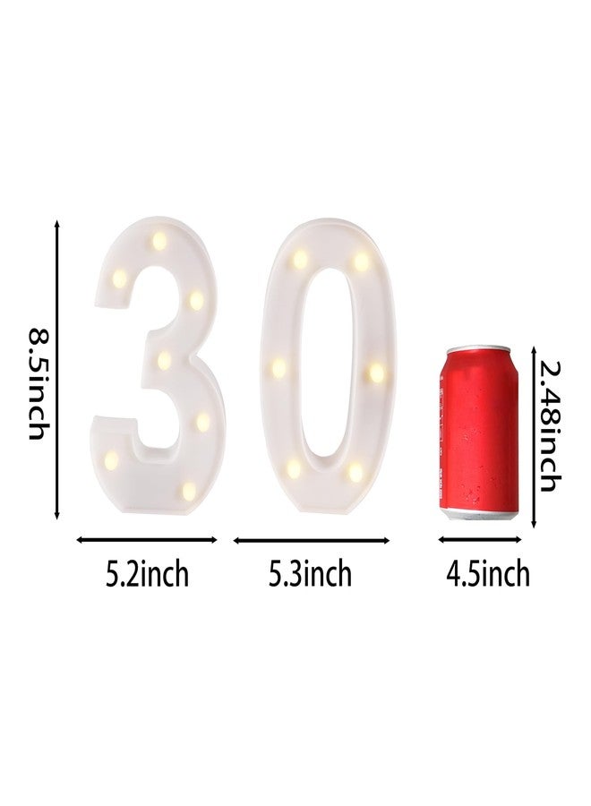 funsky 30th Birthday Decorations for Her Him,30th Birthday Centerpieces Table Decorations for Women Men,Light Up Numbers 30 Sign for Party Backdrop Wall Decor for 30th Wedding Anniversary Decorations - Image 4