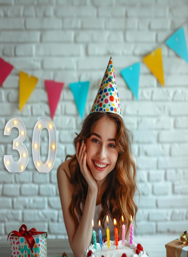 funsky 30th Birthday Decorations for Her Him,30th Birthday Centerpieces Table Decorations for Women Men,Light Up Numbers 30 Sign for Party Backdrop Wall Decor for 30th Wedding Anniversary Decorations - Image 5