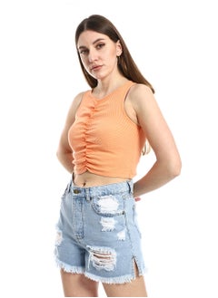 The rarest women's shirt with a wide round neck and a ruffle at the chest - orange - pzsku/Z8CEB3334EF16CEDFE7B8Z/45/_/1710592790/f0c34e5d-0b93-471c-9ab5-59af7e8db84d