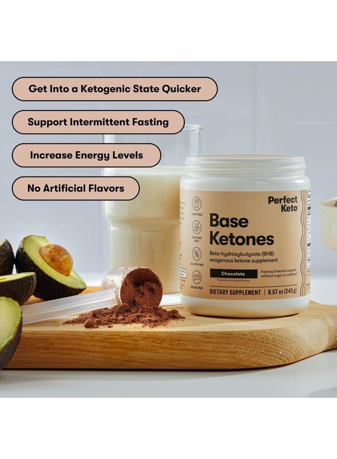 Perfect Keto مسحوق الكيتونات الخارجية، مكمل أملاح بيتا-هيدروكسيبوتيرات BHB، أفضل وقود لزيادة الطاقة، الأداء العقلي، يخلط في المشروبات، الحليب، عصائر السموذي للكيتوز - شوكولاتة، 8.57 أونصة (243 جرام) - Image 5
