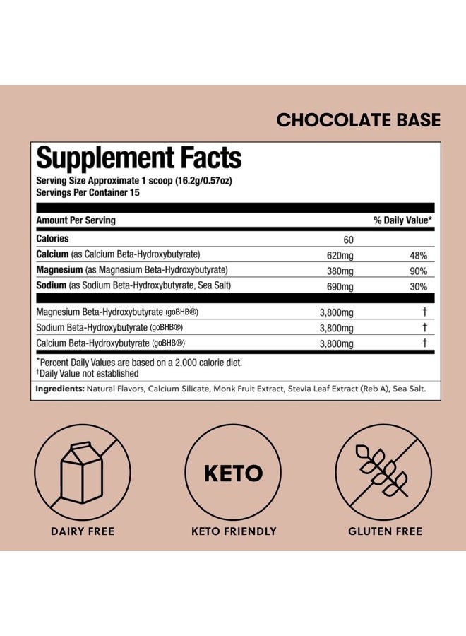 Perfect Keto مسحوق الكيتونات الخارجية، مكمل أملاح بيتا-هيدروكسيبوتيرات BHB، أفضل وقود لزيادة الطاقة، الأداء العقلي، يخلط في المشروبات، الحليب، عصائر السموذي للكيتوز - شوكولاتة، 8.57 أونصة (243 جرام) - Image 2
