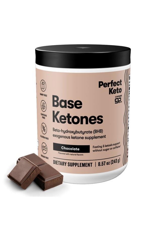 Perfect Keto مسحوق الكيتونات الخارجية، مكمل أملاح بيتا-هيدروكسيبوتيرات BHB، أفضل وقود لزيادة الطاقة، الأداء العقلي، يخلط في المشروبات، الحليب، عصائر السموذي للكيتوز - شوكولاتة، 8.57 أونصة (243 جرام) - Image 1