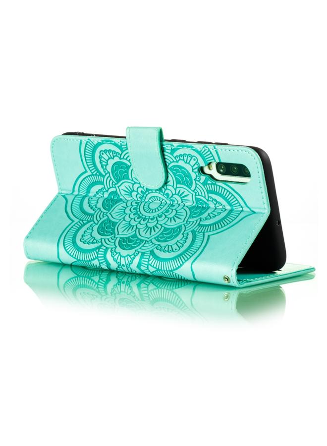 اس-توب جراب لهاتف Galaxy A70s، جراب جلدي أفقي قابل للطي بنقش ماندالا مع حامل وفتحات للبطاقات ومحفظة وإطار صورة وحبل تعليق - Image 4