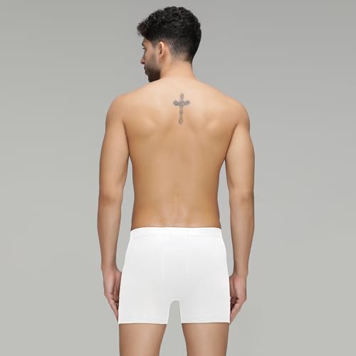 Amul Comfy Men’s Trunk | 100% Cotton Single Jersey Fabric | Inner Elastic Comfort Fit Underwear | Soft Hand Feel | No Marks Waistband | Innerwear | Color May Vary | (Pack of 3) WHT - Image 4