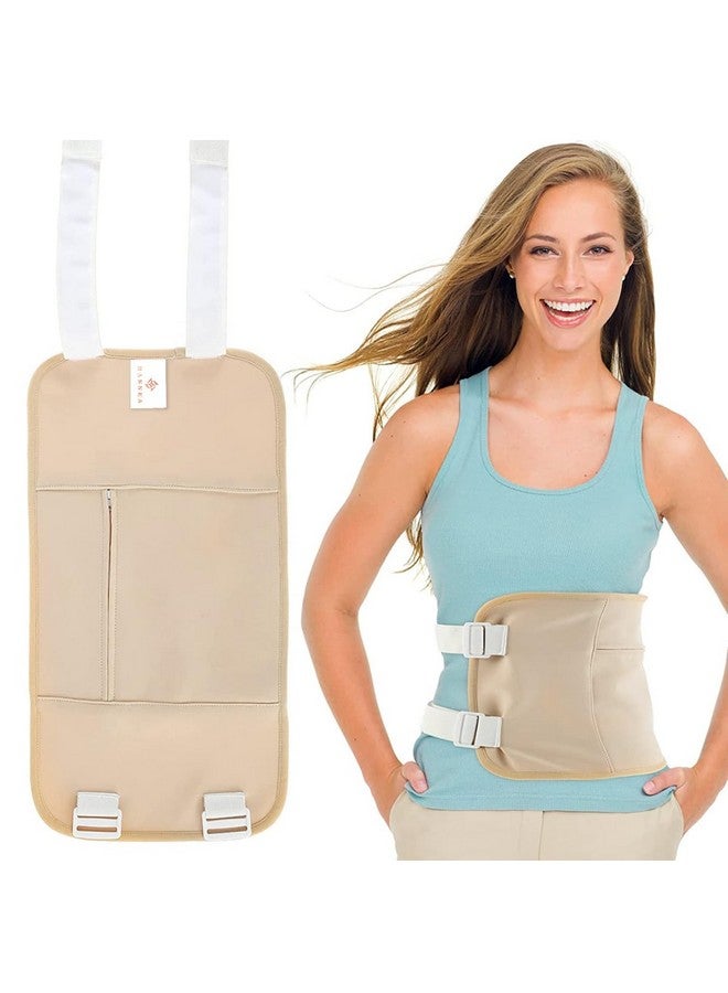 HANNEA® Castor Oil Pack, Oil Pack Wrap for Liver Detox, Reusable & Highly Absorbent Caster Oil Packs Cotton Flannel with Elastic Strap, Khaki - Image 1