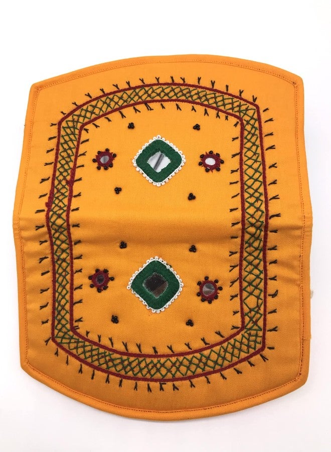 SriAoG Handmade Small Women's Purse Wallet Female Hand Clutch Ladies/Girls Wallets Card Holder 2 Pocket (Yellow Pocket Pouch) - Image 2