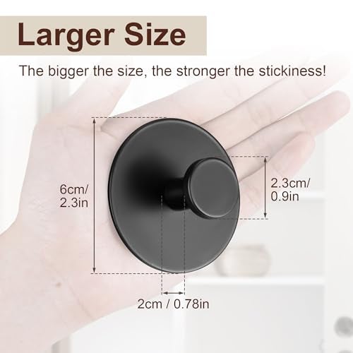 bussdis Multifunctional Towel Hooks for Bathroom Wall - Extra Sticky Stainless, Holds up to 12LB, Coat Hooks Wall Hooks, Adhesive Door Holder Hanger Shower Accessories, Matt Black Heavy Duty - Image 4