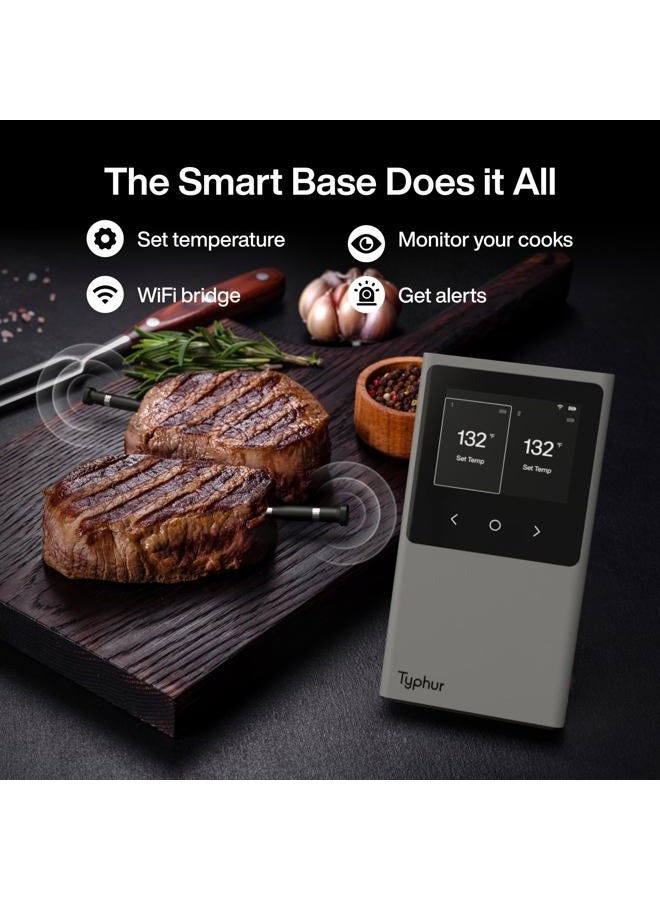 Typhur Sync WiFi Wireless Meat Thermometer Digital, 2 Probes, Smart Base, LCD Display, Unlimited Range, Bluetooth 5.4, Improved Stability, NIST-Certified Accuracy, BBQ, Grill, Smoker, Oven, Kitchen - Image 4