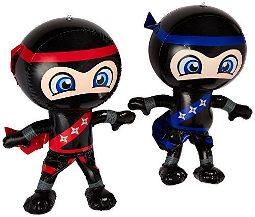 RINCO Set of 6 Inflatable 24 NINJASPARTY DecorationsINFLATESToysRedBlueDECOR - Image 1