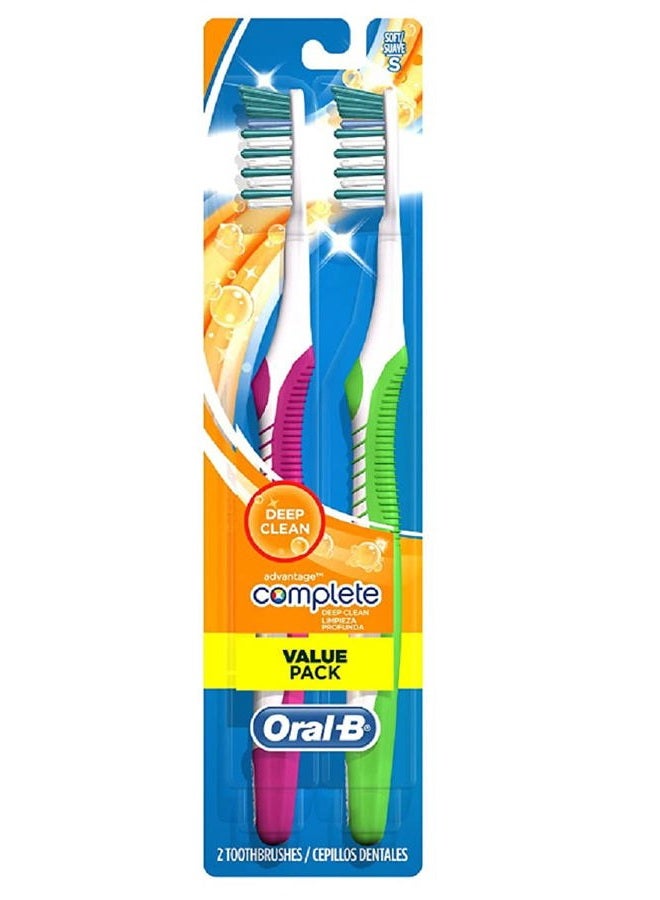 Oral-B Complete Deep Clean Toothbrushes, Soft, 2 Count - Image 1
