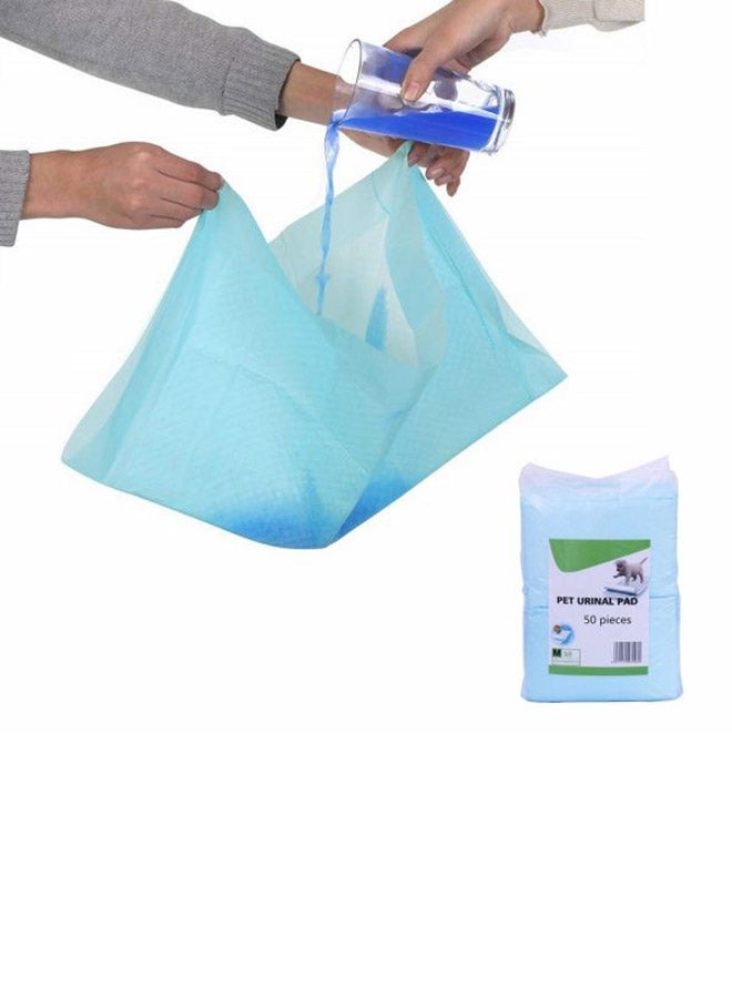 50-Piece Pet Disposable Pee Pads Blue 45x60cm - Image 3