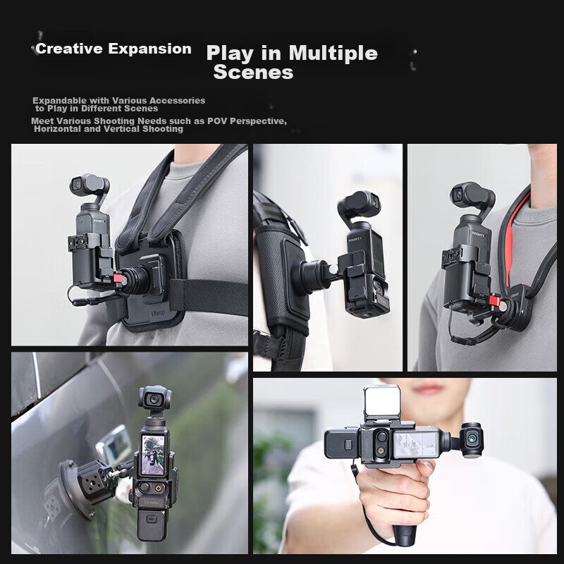 JD Jing Zao Ulanzi PK-06 Pocket4/3 Multifunctional Expansion Frame Adapter, Waterproof Light Kit, Aluminum Alloy Frame Protection Expansion Frame with Cold Shoe Mount, Portable Accessories - Image 4
