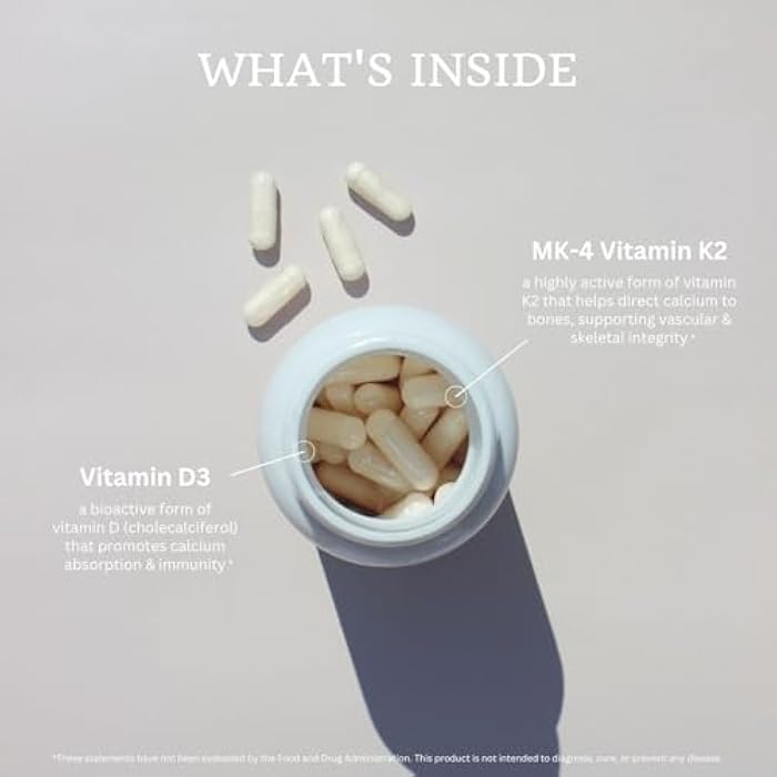 VTC VitaTradingCo. Vitamin D3 + K2 | High Potency, Bioactive Forms | 1000iu D3 + 45mcg MK-4 K2 | Boost Calcium Absorption | Immune, Heart, & Bone Support | 120 Capsules - Image 3