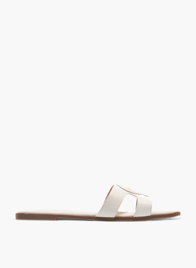 Celeste Womens Textured Slip-On Slide Sandals