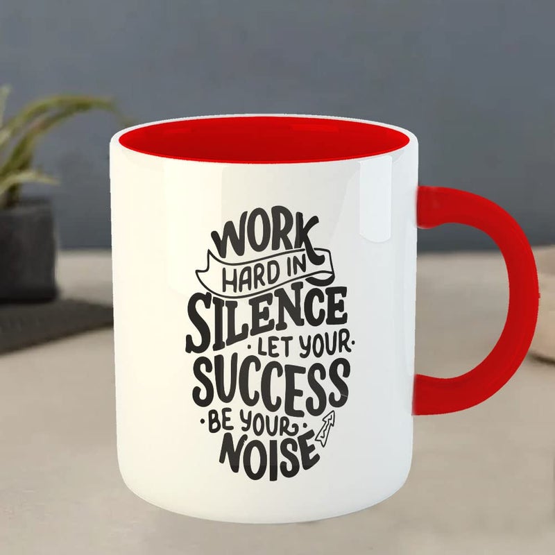 YaaNaa Coffee Mug Motivation Inspirational Quotes Work Hard in Silence Let You Success Gift for Friends Relatives Coworkers Colleagues R306RD - Image 4