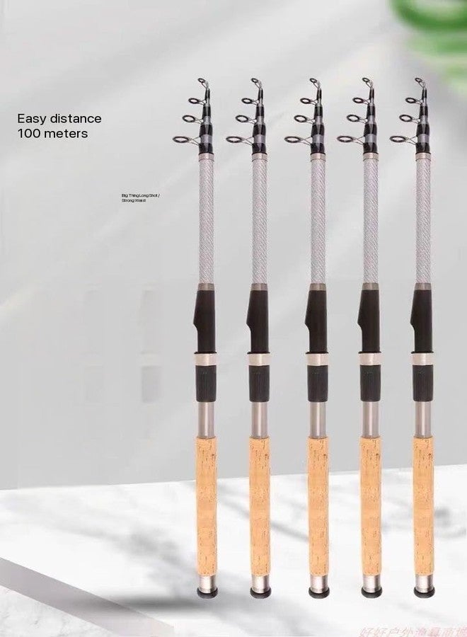 SHIVEXIM Fishing Stick, Rotating Rod Carbon Telescopic Fishing Rod, Portable Bait Rod, Long Wooden Handle Fishing Rod Fishing Tackle - Image 2