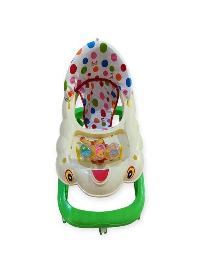 Generic - Winnie Baby Walker for Kids, Foldable Round Kids Walker with 3 Position Adjustable Height & Musical Toy Bar, Activity Walker for Toddlers, Walker for Baby Boy Girl - Green - Image 1