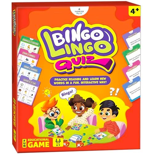 Clever Fox Play Clever Fox Bingo Game for Kids Ages 48 No Reading Required Family Sight Word Bingo with 4 Picture Themes Animals Food Home Sports 120 Cards for Preschool Kindergarten Homeschool Learning - Image 1