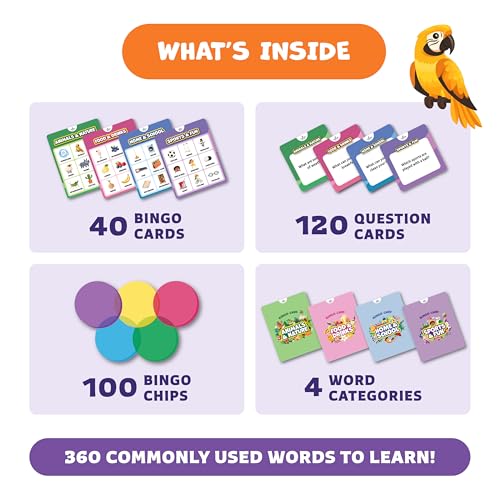 Clever Fox Play Clever Fox Bingo Game for Kids Ages 48 No Reading Required Family Sight Word Bingo with 4 Picture Themes Animals Food Home Sports 120 Cards for Preschool Kindergarten Homeschool Learning - Image 5