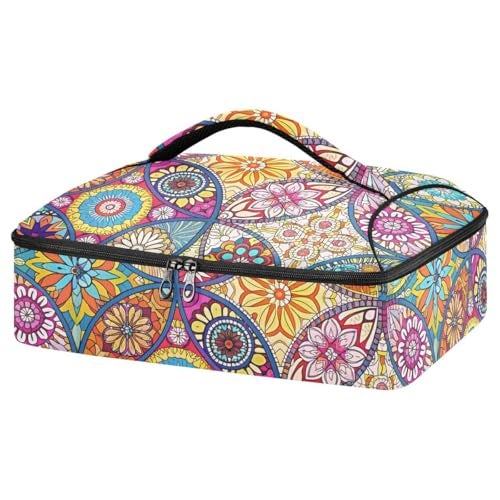 xigua Mandala Casserole Dish Carrier Portable Leakproof Insulated Casserole Carrier for Hot or Cold Food Travel Party Picnic - Image 1