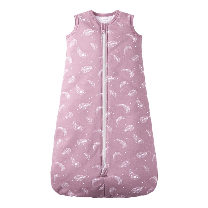 BABY SLEEP SACK ORGANIC COTTON SLEEPING BAG WITH 25TOG SLEEPING BAG WITH 2WAY ZIPPER BOYS GIRLS SWADDLE TRANSITION SLEEP SACK25TOG MAUVE FEATHER 312 MONTHS