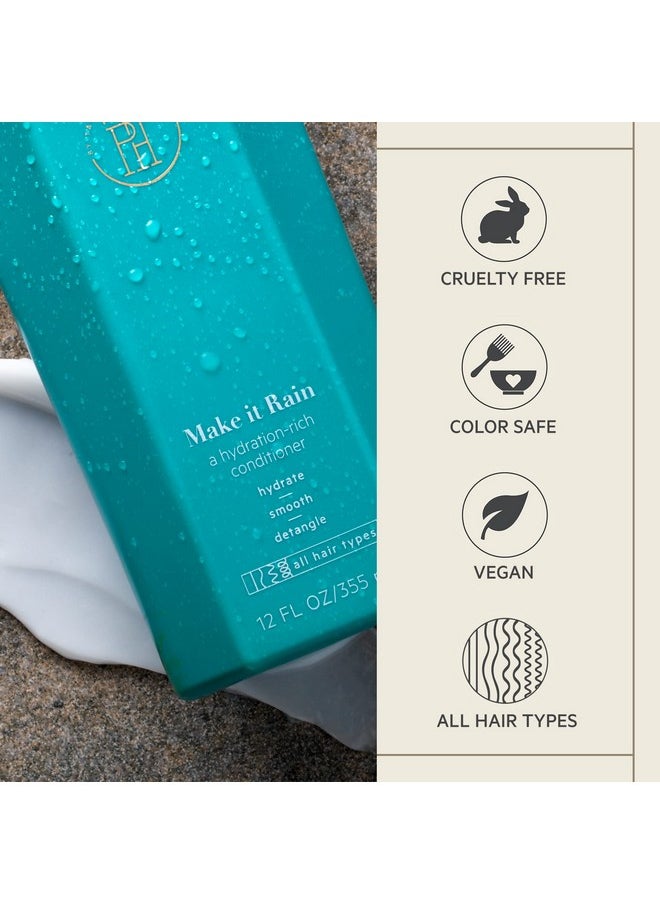 TPH by Taraji Make It Rain Hydrating & Strengthening Rinse Out Hair Conditioner With Aloe Avocado Oil & Moringa Oil ; For All Hair Types; Vegan Sulfate & Crueltyfree; For Women & Men 12 Fl. Oz  - Image 4