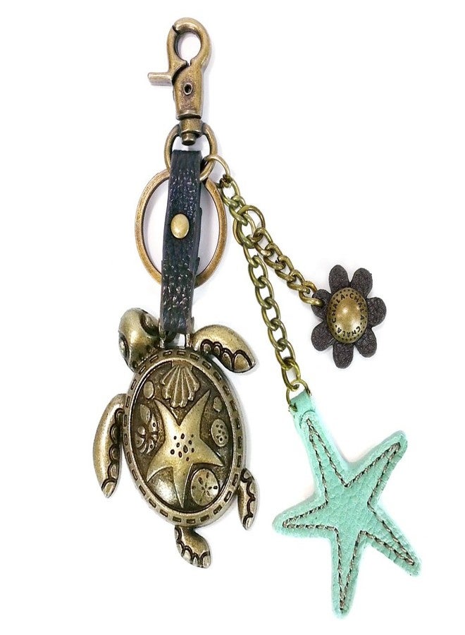 Chala Purse Bag Charm Clip On Key Ring SEA TURTLE Starfish Stocking stuffer - Image 1
