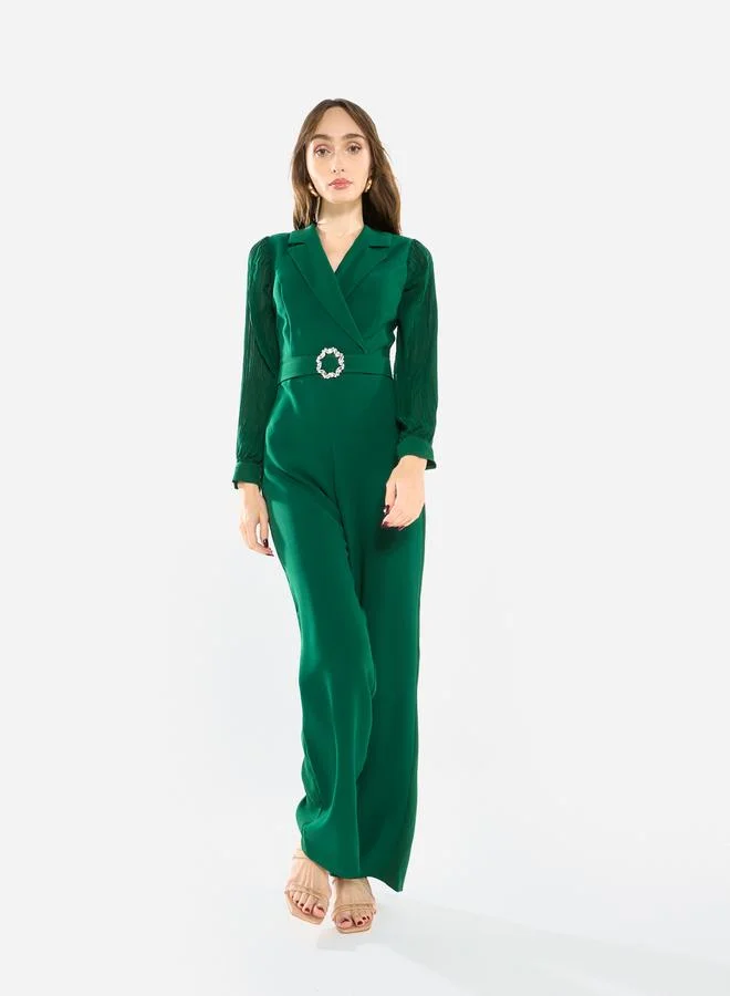 هاوس اوف مودا جمبسوت بياقة مطوية وأرجل مستقيمة