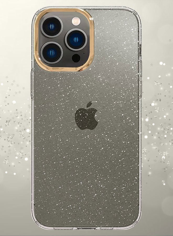 CATANES Hard TPU Glitter Case Cover for iPhone 14 Pro - Shockproof and Stylish Case Cover - Shining Gold - Image 2