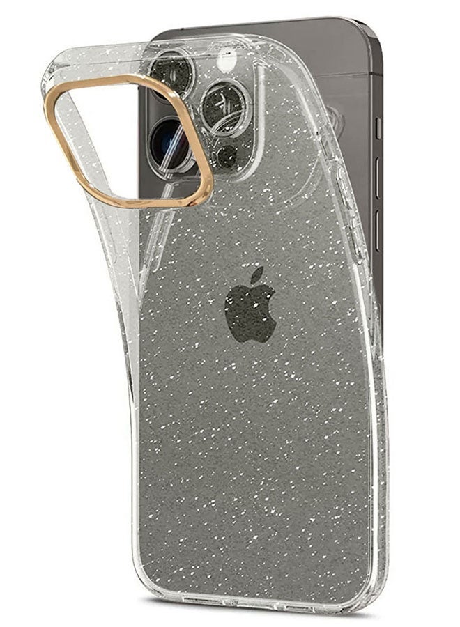 CATANES Hard TPU Glitter Case Cover for iPhone 14 Pro - Shockproof and Stylish Case Cover - Shining Gold - Image 1