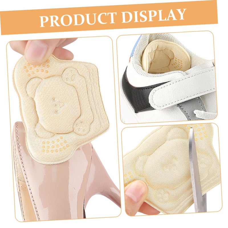 4 Pairs Cartoon Bear Heel Pads Comfortable Adhesive Cushions For Loose Shoes - Image 4