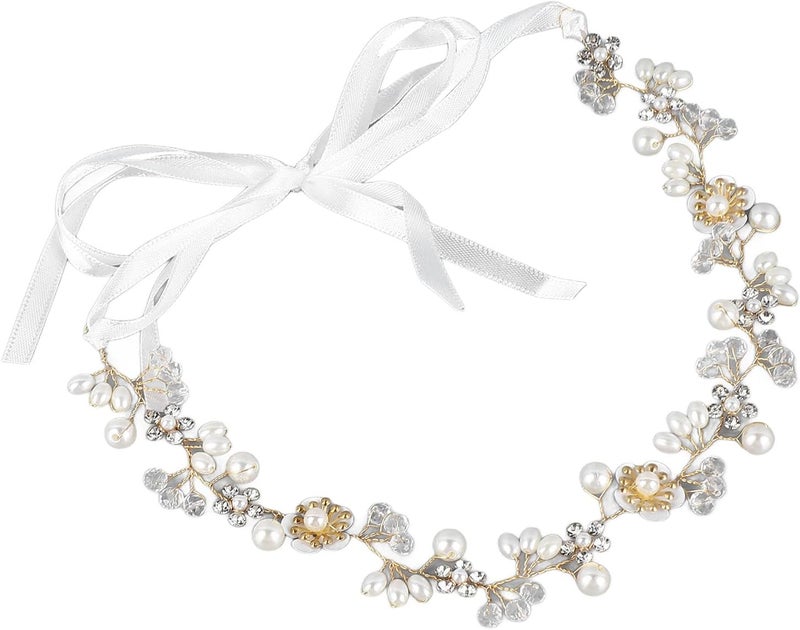 klarako Exquisite Rhinestone Headband with Flower and Leaf Pendant, Bridal Hair Accessory, Easy to Wear, Wedding Headband for Weddings, Parties, and Anniversaries - Image 2