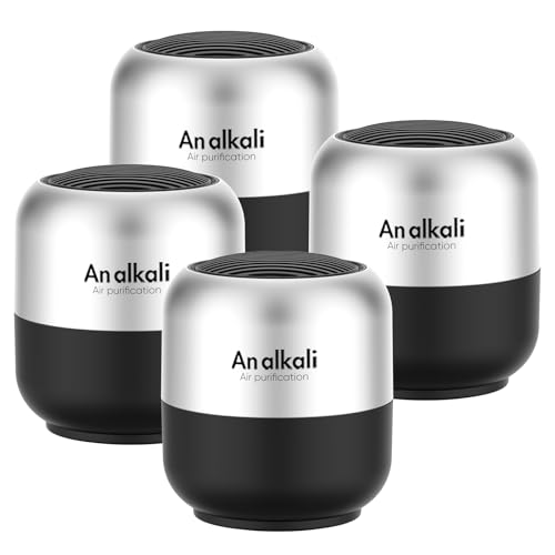 An alkali Fridge Deodorizer – 4 Pack Refrigerator Odor Eliminator, Lasts 10 Years, Chemical-Free Fresh Odor Eliminator Kit, More Effective Than Baking Soda, for Kitchen Appliances, Closet, Car, Pet Areas-Black - Image 1