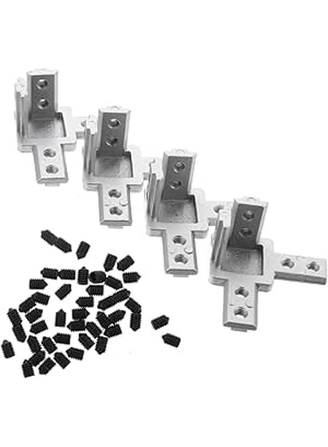 4 Sets Aluminum Profile T Slot Connector Kit Zinc Alloy Corner Bracket for 3D Printer - Image 1