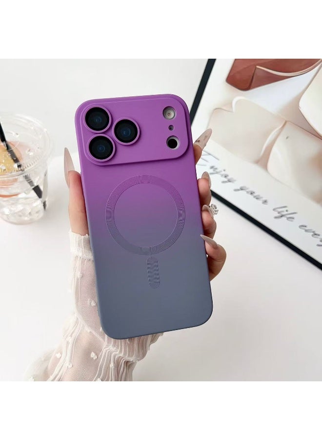 HYH Gradient Liquid Silicone MagSafe Case for iPhone 17 Pro Max, with built-in lens protector film, magnetic attachment, shockproof and camera protection - Image 1