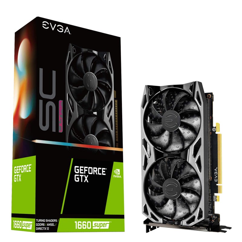 EVGA 06G-P4-1068-KR GeForce GTX 1660 Super Sc Ultra Gaming، 6GB GDDR6، مروحتان، لوحة خلفية معدنية - Image 1