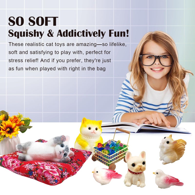 YVBBHE Big Hand Painted Cat Squishy Toysï¼ŒLarge Cute Ultra Soft Kitty Squeeze Fidget Toys for Stress Relief ,Kawaii Squishies Sticky Animal Toys for Adults Kids,Decompression Sensory Balls ï¼ˆTabbyï¼‰ - Image 5