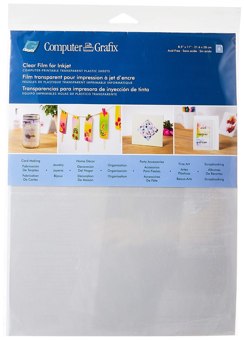 Grafix Ink Jet Film 85X11 6PkgClear 812 x 11