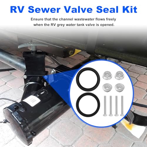 RO6G RV Waste Valve Seal Kit 1-1/2 Inch Replacement Valterra Lasalle Bristol Grentec 1.5" Waste Valve Seals- Flexible Rubber RV Sewer Valve Seal Kit - Image 3