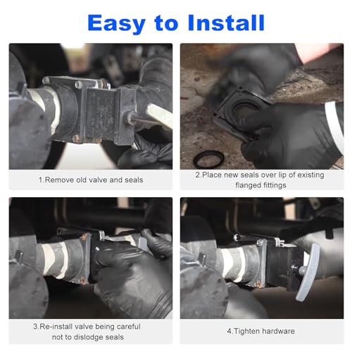 RO6G RV Waste Valve Seal Kit 1-1/2 Inch Replacement Valterra Lasalle Bristol Grentec 1.5" Waste Valve Seals- Flexible Rubber RV Sewer Valve Seal Kit - Image 5