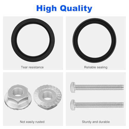 RO6G RV Waste Valve Seal Kit 1-1/2 Inch Replacement Valterra Lasalle Bristol Grentec 1.5" Waste Valve Seals- Flexible Rubber RV Sewer Valve Seal Kit - Image 4