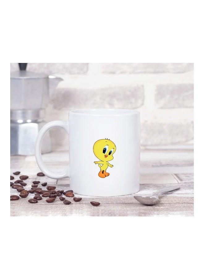 LIT Tweety Cute Bird Printed White Ceramic Coffee Mug - Image 3
