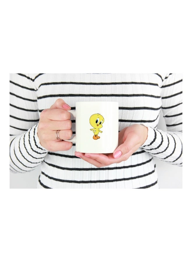 LIT Tweety Cute Bird Printed White Ceramic Coffee Mug - Image 2