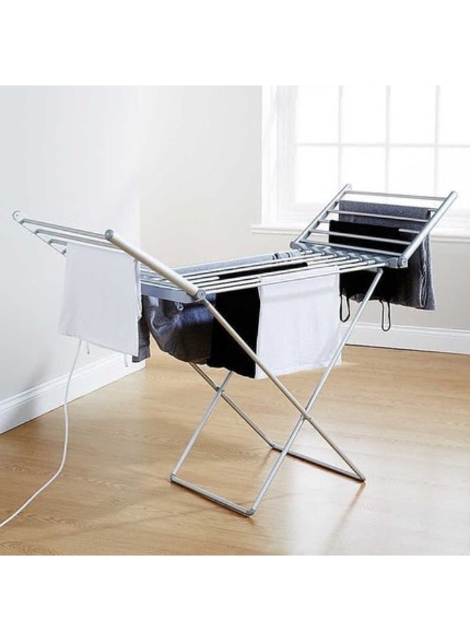 Folding Electric Clothes Drying Rack with Temperature Controller & Timer | Portable Winged Electric Clothes Dryer for Balcony & Indoor Use | Energy-Efficient Heated Laundry Airer - Image 3