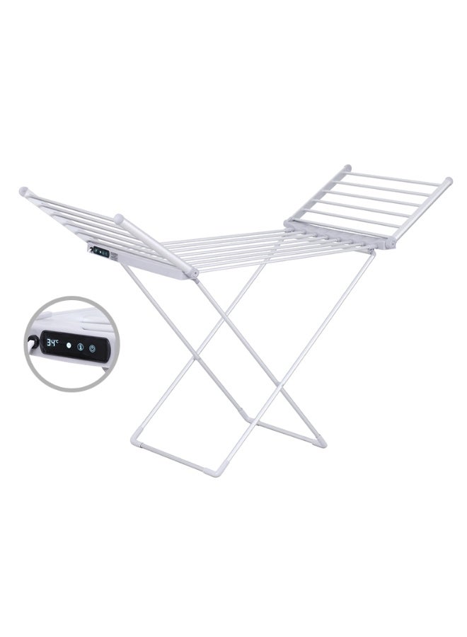 Folding Electric Clothes Drying Rack with Temperature Controller & Timer | Portable Winged Electric Clothes Dryer for Balcony & Indoor Use | Energy-Efficient Heated Laundry Airer - Image 1